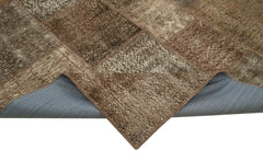 Kirk Yama Brown Patchwork Cotton Wool Handmade Area Rug 8'4'' x 11'6''