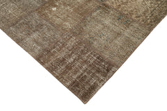 Kirk Yama Brown Patchwork Cotton Wool Handmade Area Rug 8'4'' x 11'5''