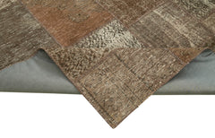 Kirk Yama Brown Patchwork Cotton Wool Handmade Area Rug 8'4'' x 11'5''
