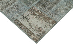 Kirk Yama Grey Patchwork Cotton Wool Handmade Area Rug 8'2'' x 11'7''