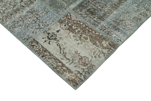 Kirk Yama Grey Patchwork Cotton Wool Handmade Area Rug 8'2'' x 11'7''