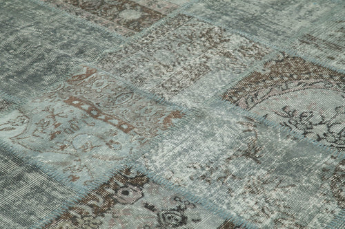 Kirk Yama Grey Patchwork Cotton Wool Handmade Area Rug 8'2'' x 11'7''