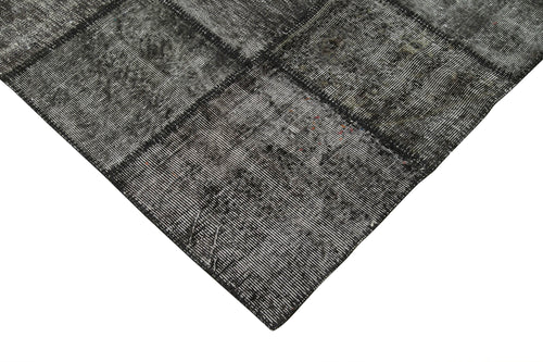 Kirk Yama Black Patchwork Cotton Wool Handmade Area Rug 8'4'' x 11'8''