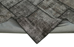 Kirk Yama Black Patchwork Cotton Wool Handmade Area Rug 8'4'' x 11'8''
