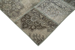 Kirk Yama Grey Patchwork Cotton Wool Handmade Area Rug 8'3'' x 11'8''