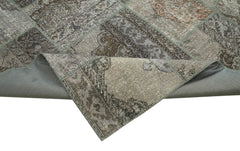 Kirk Yama Grey Patchwork Cotton Wool Handmade Area Rug 8'3'' x 11'8''