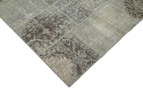 Kirk Yama Grey Patchwork Cotton Wool Handmade Area Rug 8'3'' x 11'9''