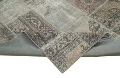 Kirk Yama Grey Patchwork Cotton Wool Handmade Area Rug 8'3'' x 11'9''