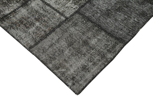 Kirk Yama Black Patchwork Cotton Wool Handmade Area Rug 8'4'' x 11'6''