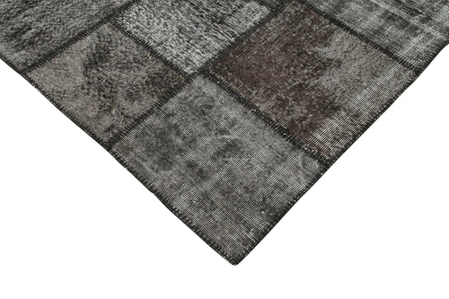 Kirk Yama Black Patchwork Cotton Wool Handmade Area Rug 8'4'' x 11'7''