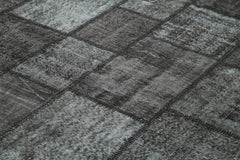 Kirk Yama Black Patchwork Cotton Wool Handmade Area Rug 8'4'' x 11'7''