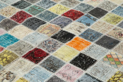 Kirk Yama Grey Patchwork Cotton Wool Handmade Area Rug 8'5'' x 11'6''