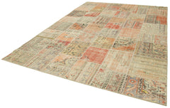 Kirk Yama Grey Patchwork Cotton Wool Handmade Area Rug 8'5'' x 11'8''