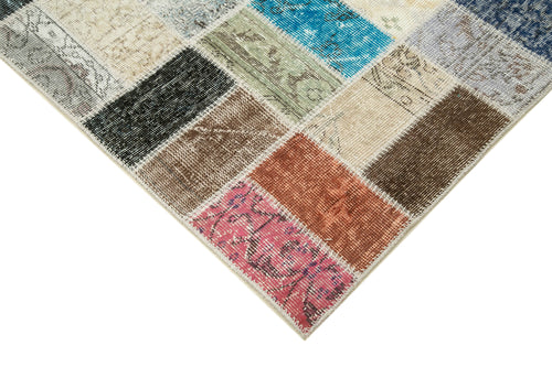 Kirk Yama Grey Patchwork Cotton Wool Handmade Area Rug 8'8'' x 11'6''