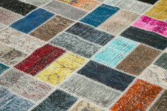 Kirk Yama Grey Patchwork Cotton Wool Handmade Area Rug 8'8'' x 11'6''