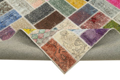 Kirk Yama Grey Patchwork Cotton Wool Handmade Area Rug 8'8'' x 11'6''