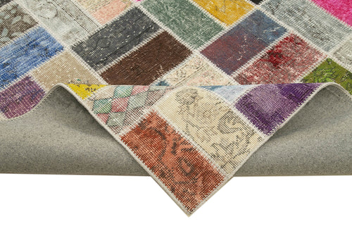 Kirk Yama Grey Patchwork Cotton Wool Handmade Area Rug 8'8'' x 11'6''