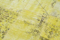 Kirk Yama Yellow Patchwork Cotton Wool Handmade Area Rug 3'6'' x 8'5''