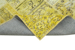Kirk Yama Yellow Patchwork Cotton Wool Handmade Area Rug 3'6'' x 8'5''