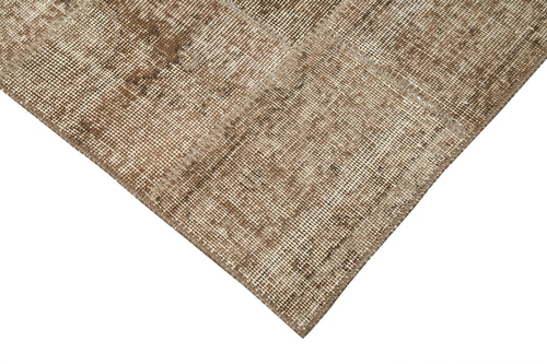 Handmade Area Rug – Brown Patchwork Cotton Wool Turkish Vintage Carpet 2'10''x7'3''