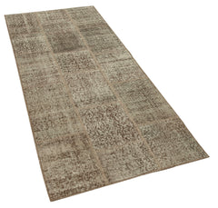 Kirk Yama Brown Patchwork Cotton Wool Handmade Area Rug 2'10'' x 6'9''