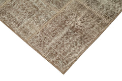 Kirk Yama Brown Patchwork Cotton Wool Handmade Area Rug 2'10'' x 6'9''