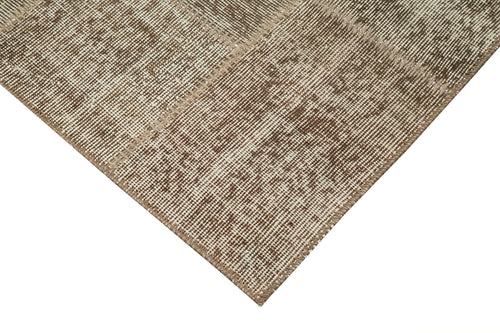 Kirk Yama Brown Patchwork Cotton Wool Handmade Area Rug 2'10'' x 6'9''