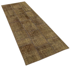 Kirk Yama Brown Patchwork Cotton Wool Handmade Area Rug 2'10'' x 7'7''