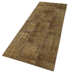 Kirk Yama Brown Patchwork Cotton Wool Handmade Area Rug 2'10'' x 7'7''