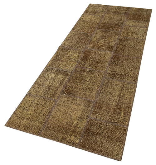 Kirk Yama Brown Patchwork Cotton Wool Handmade Area Rug 2'10'' x 7'7''