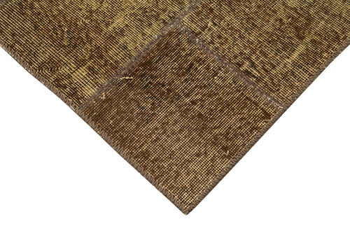 Kirk Yama Brown Patchwork Cotton Wool Handmade Area Rug 2'10'' x 7'7''