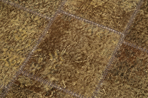 Kirk Yama Brown Patchwork Cotton Wool Handmade Area Rug 2'10'' x 7'7''