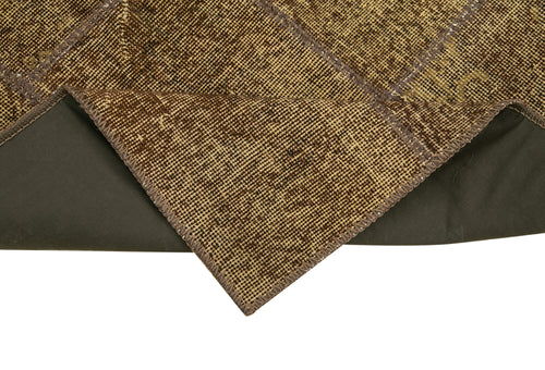 Kirk Yama Brown Patchwork Cotton Wool Handmade Area Rug 2'10'' x 7'7''