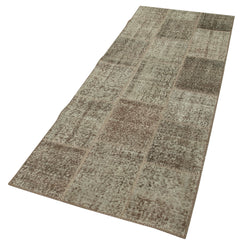 Kirk Yama Brown Patchwork Cotton Wool Handmade Area Rug 2'9'' x 7'7''