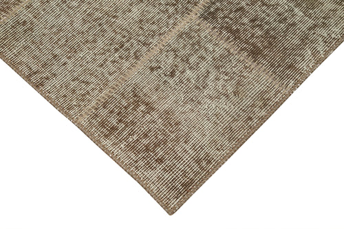 Kirk Yama Brown Patchwork Cotton Wool Handmade Area Rug 2'9'' x 7'7''