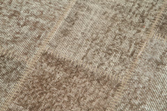 Kirk Yama Brown Patchwork Cotton Wool Handmade Area Rug 2'9'' x 7'7''