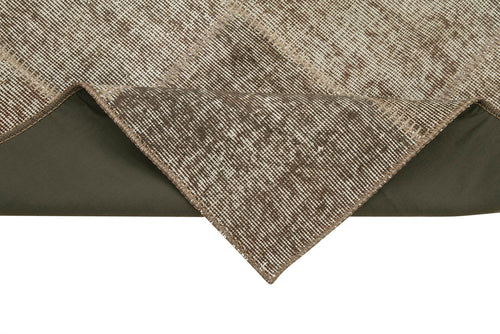 Kirk Yama Brown Patchwork Cotton Wool Handmade Area Rug 2'9'' x 7'7''