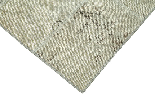 Kirk Yama Beige Patchwork Cotton Wool Handmade Area Rug 2'10'' x 9'11''