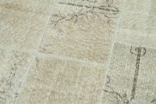 Kirk Yama Beige Patchwork Cotton Wool Handmade Area Rug 2'10'' x 9'11''