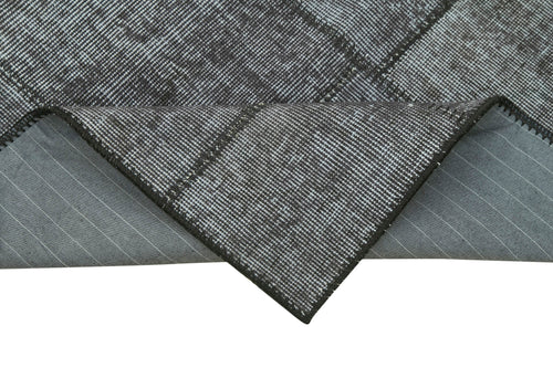 Handmade Area Rug - Kirk Yama Black Patchwork Cotton Wool Carpet 2'9''x8'0''