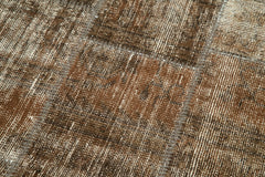 Kirk Yama Brown Patchwork Cotton Wool Handmade Area Rug 2'9'' x 9'3''