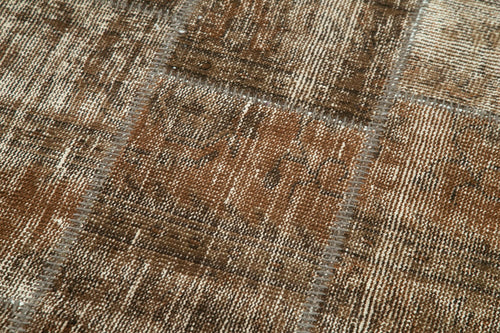 Kirk Yama Brown Patchwork Cotton Wool Handmade Area Rug 2'9'' x 9'3''