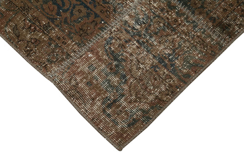 Kirk Yama Brown Patchwork Cotton Wool Handmade Area Rug 2'10'' x 10'0''