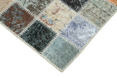 Kirk Yama Grey Patchwork Cotton Wool Handmade Area Rug 2'10'' x 10'7''