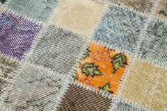 Kirk Yama Grey Patchwork Cotton Wool Handmade Area Rug 2'10'' x 10'7''