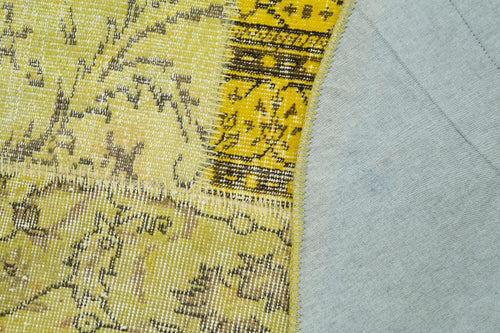 Kirk Yama Yellow Patchwork Cotton Wool Handmade Area Rug 6'5'' x 6'5''