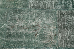 Kirk Yama Green Patchwork Cotton Wool Handmade Area Rug 5'2'' x 5'2''