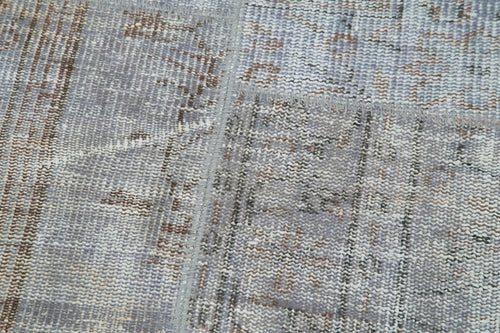 Kirk Yama Round Grey Patchwork Cotton Wool Handmade Area Rug 3'9'' x 3'9''