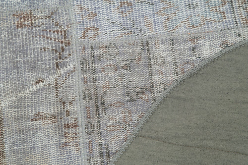 Kirk Yama Round Grey Patchwork Cotton Wool Handmade Area Rug 3'9'' x 3'9''