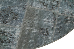 Kirk Yama Grey Patchwork Cotton Wool Handmade Area Rug 4'9'' x 4'9''